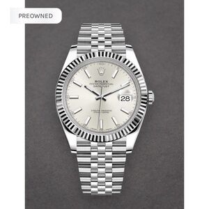 Datejust II 41mm in Steel with White Gold Fluted Bezel on Jubilee Bracelet with